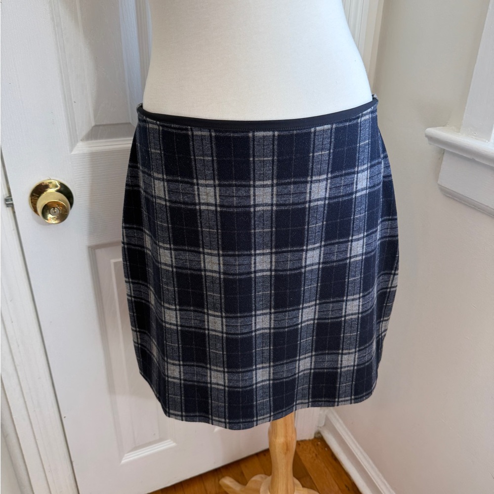 Calvin Klein Plaid Lined Mini Skirt | Size 14 | Flannel Feel, Zip Closure